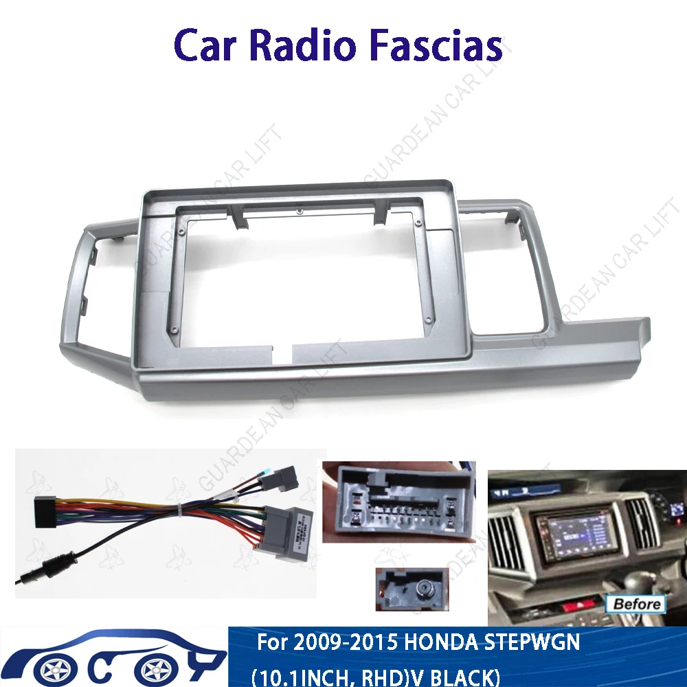 10.1INCH Car Radio Fascias For Honda Stepwgn Stepwagon 2009-2015 RHD Android Stereo Frame Panel With Cable