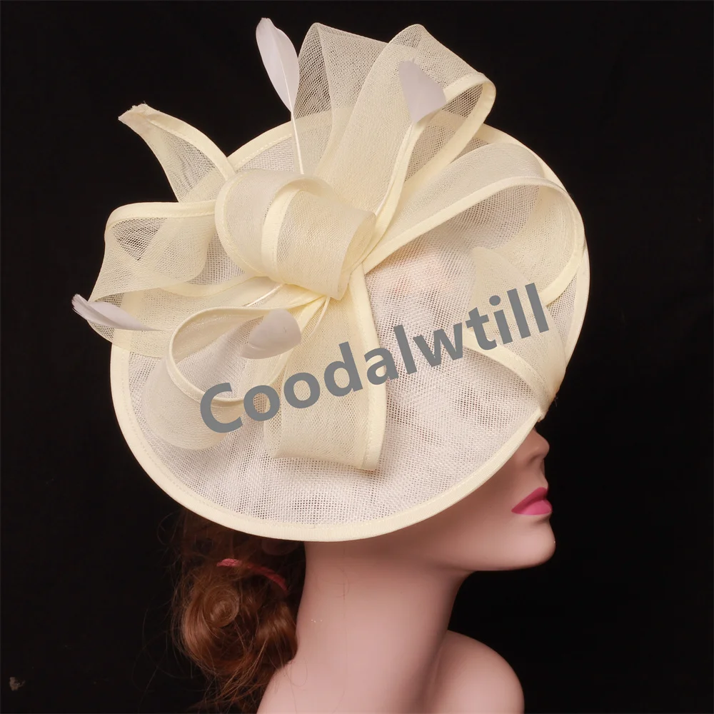 

Wedding Bridal Hats Fascinators For Woman Ladies With Feather Party Tea Headpiece Cocktail Dress Elegant Kentucky Derby Cap