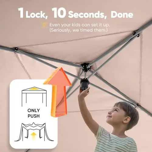 Privacy 10x10 Pop up Canopy Tent with Sidewalls and Roll-up Ventilated Windows, One Person Easy Setup, Outdoor