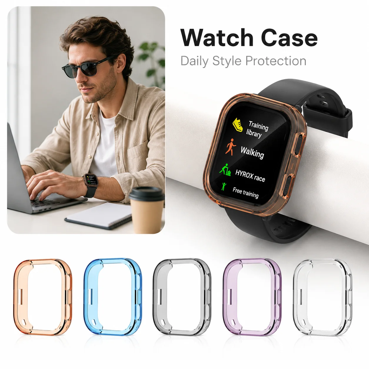 

For Amazfit Bip Max Smartwatch Case TPU Semi Open Protective Cover Lightweight Shock Absorbing Anti Scratch Bumper Accessories