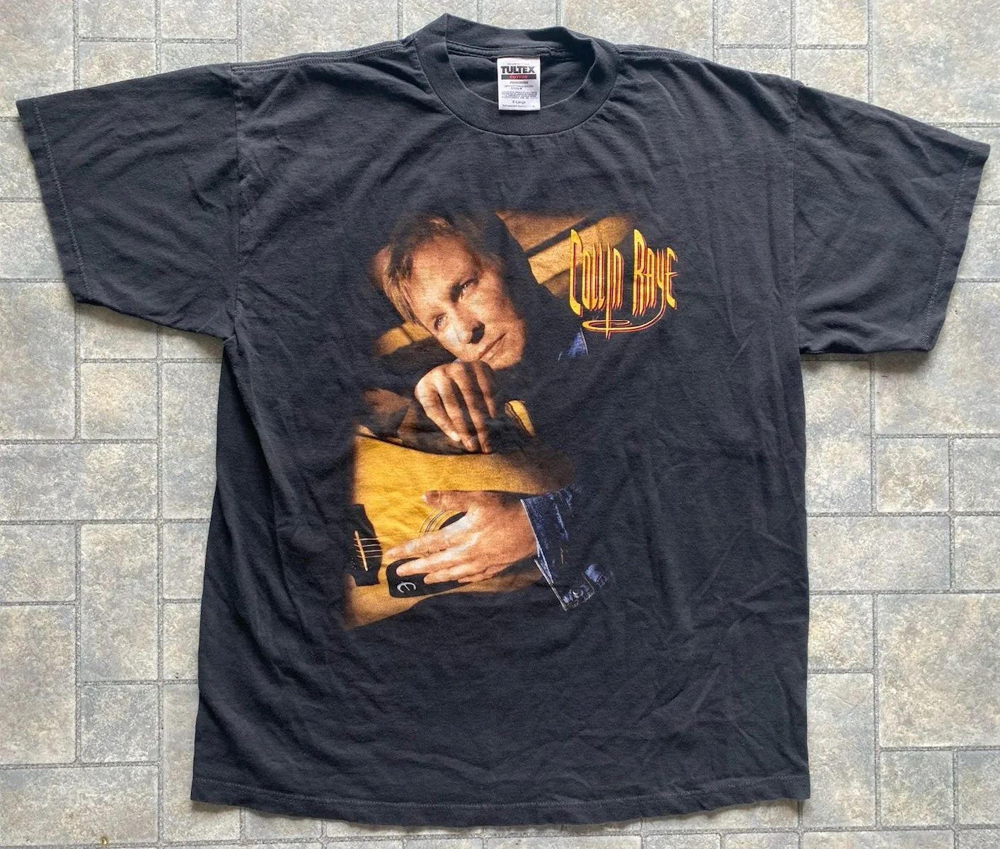 Camiseta vintage de Tultex de la gira The Walls Came Down de Collin Raye de 1999, talla XL, color negro.