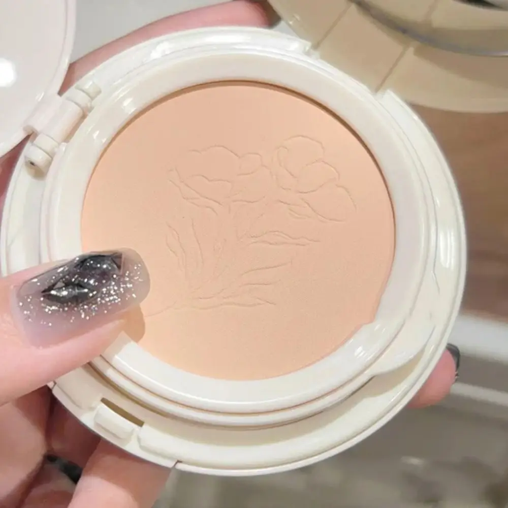 

Natural Finish Matte Face Pressed Powder Whitening Cream 2 In 1 Oil Control Foundation Clear Texture Lasting Brightening