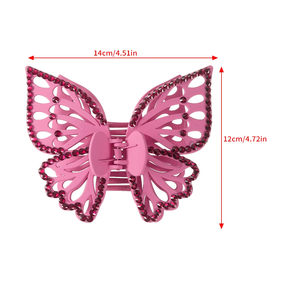 AWAYTR Double-layer Arcylic Butterfly Hairpin Fashion Rhinestones Hair Claw Big Hairpin Crab Headband Clips Hair Accessories