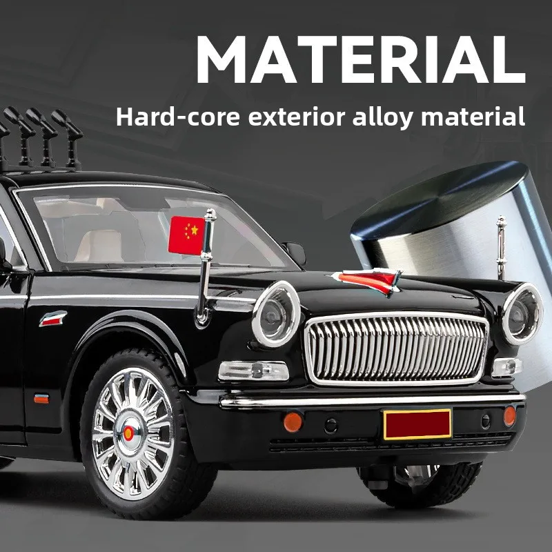 1:24 Hongqi L5 Commemorative Edition Alloy Car Model with Sound and Light Collection Ornament Decoration Commemorative