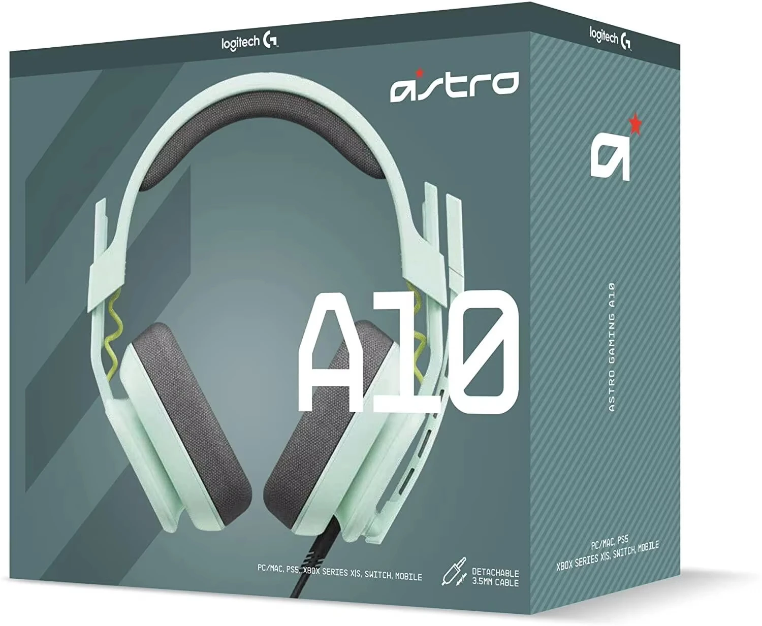 Logitech Astro A10 Gaming Headset Gen 2 Lightweight Active Noise Canceling 3.5mm Headphones for XBOX/PS4 PC Laptop