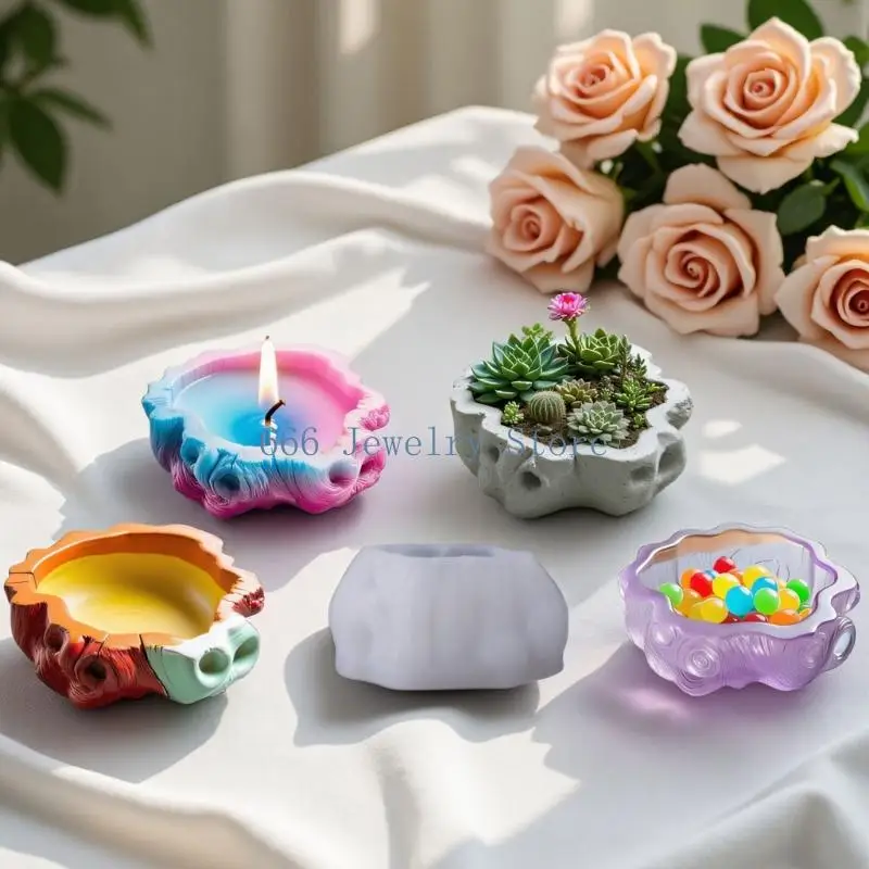 F2TD Premium Silicone Planter Mold For Resin Crafts With Realistic Texture And Easy Demolding