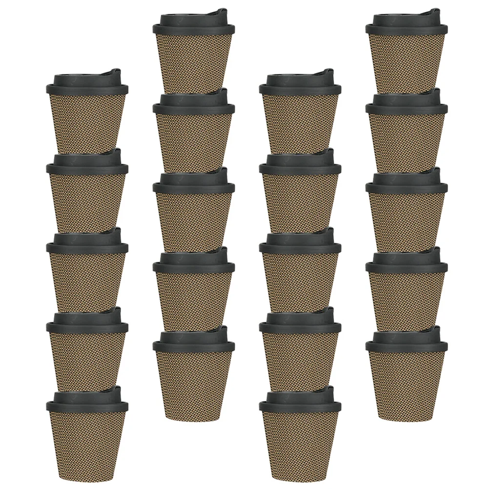 

1Set Disposable Coffee Cups with Lids Heat Resistant Leak Proof Paper Hot Beverage Cups for Coffee Milk Tea Party