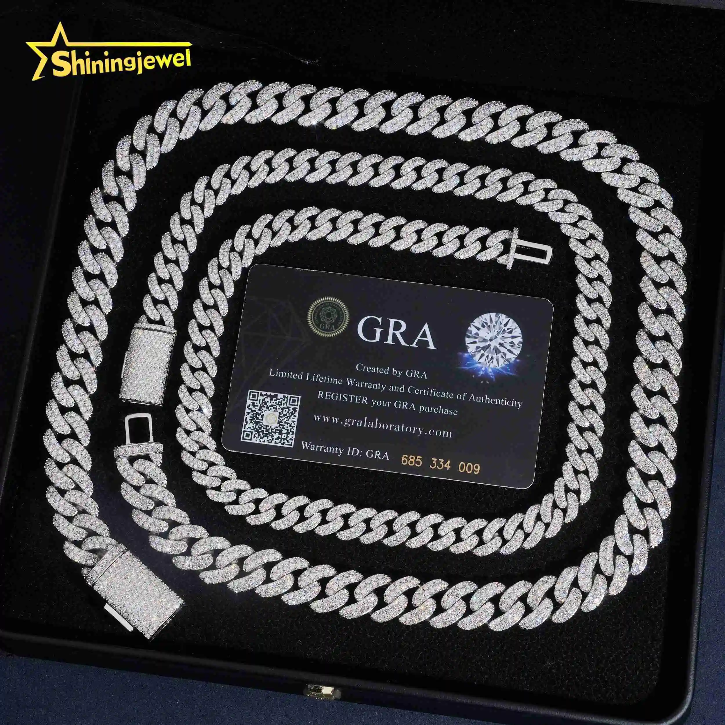 Smooth New Moon 10mm 13mm 2 Row Cuban Link Chain Button Design Moissanite Cuban Bracelet Necklace Hip Hop Diamond Cuban Links，