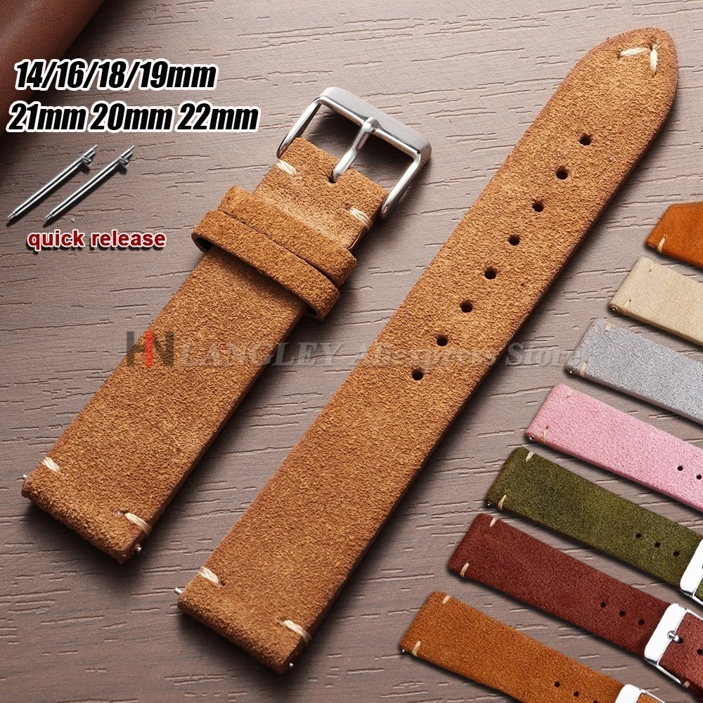 Suede Strap Watch - 14/16mm 18mm 19mm 20mm 21mm 22mm