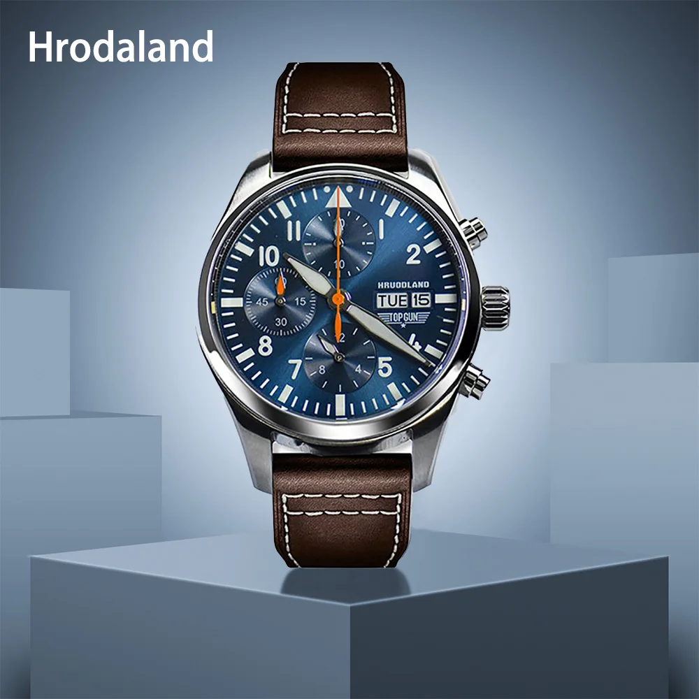 2024 Hrodaland 42mm Luxury men's business Quartz Timing Watch 6S00 Movement Sapphire Crystal BGW-9 Night Light Waterproof 10Bar