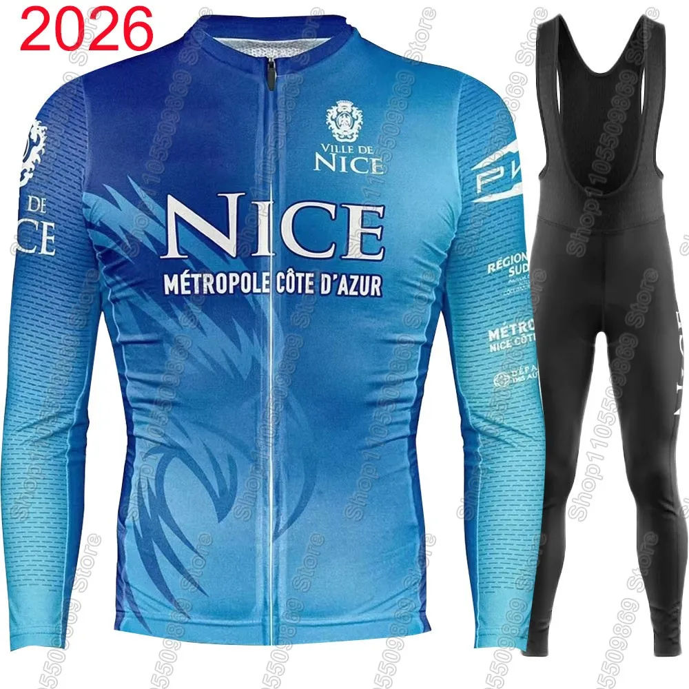 2026-ニース・メトロポール・コート・ド・アジュール-チーム-サイクリングジャージセット-フランス製ウェア-長袖-mtb-バイク-ロードパンツ-ビブ-ローパ・シクリズモ