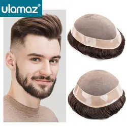 Capillary Male Hair Prosthesis Mono Toupee Men's Wigs Human Hair Durable Man Wig Mono Hair System Unit Natural Hair Wig For Man