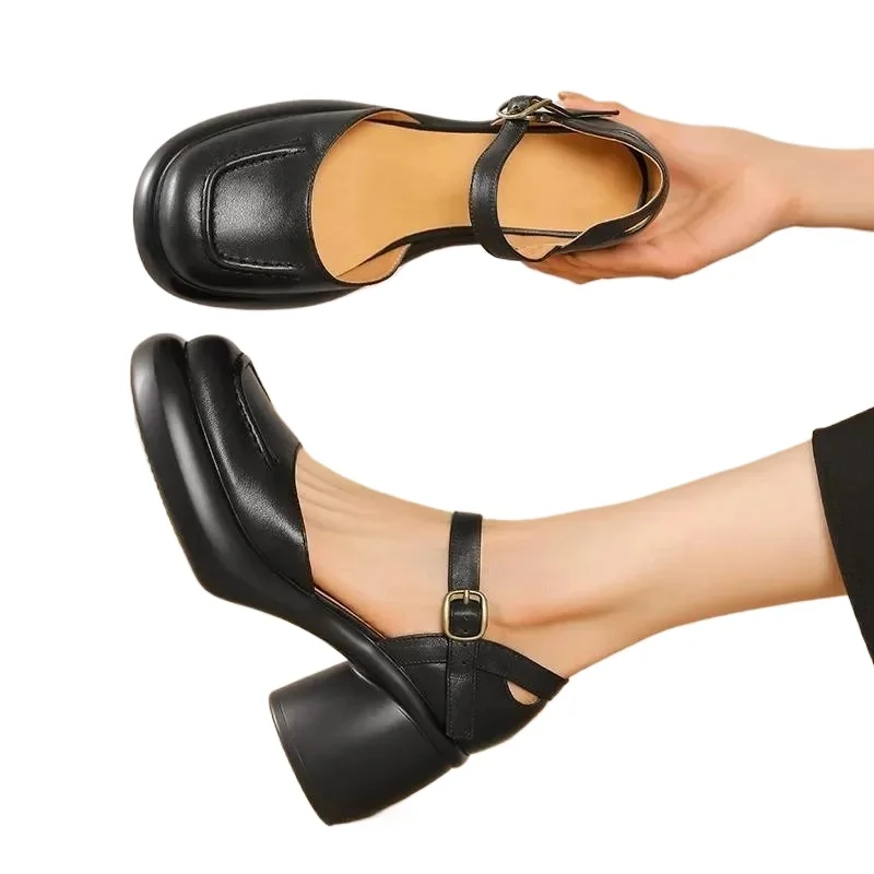 

High Heels Buckle Strap Mary Jane Woman Goth Thick Heeled Party Shoes Ladies Fashion White Platform Pumps for Women Super