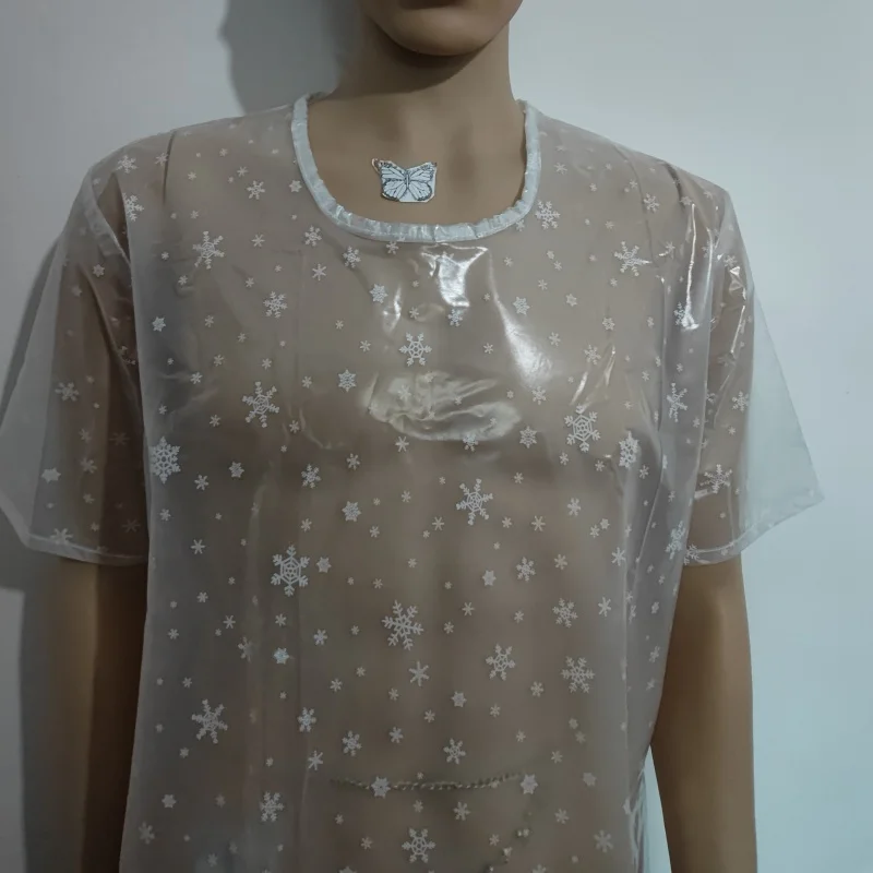 

Sexy Man Women Sheer PVC Plastic T-shirt, Soft Smooth Waterproof Erotic Round Necked Pullover, FKK Party Nightclub Clubwear﻿