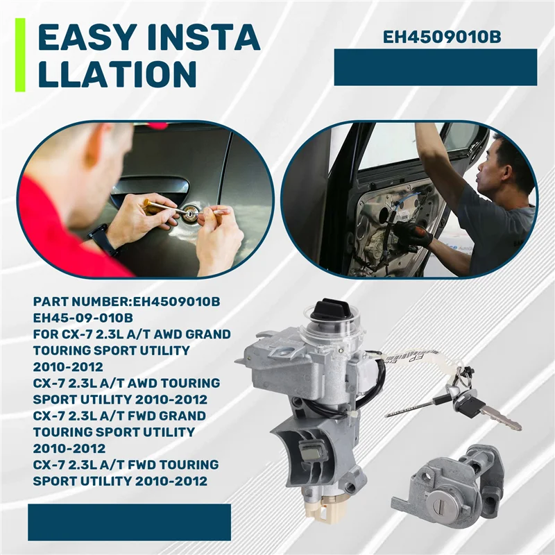 FAST-EH45-09-010B مجموعة قفل الإشعال بالسيارة الذكية بدون مفتاح لمازدا CX-7 ER 2010-2012 EH4509010B #5