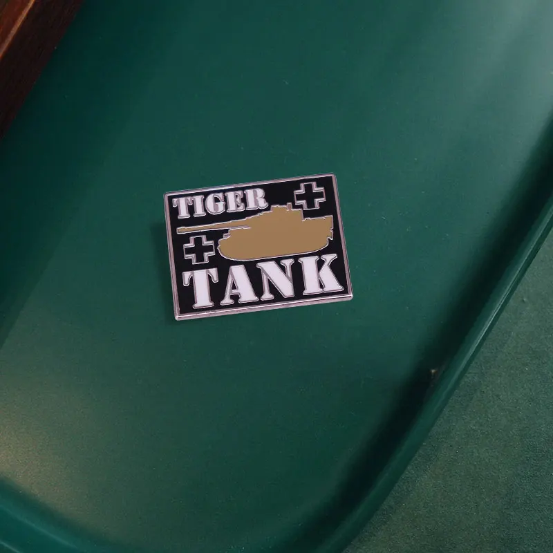 الملك النمر تانك التلبيب دبوس ، الألمانية المدرعة القتال مركبة ، شارة بروش ، مجوهرات ريترو #3