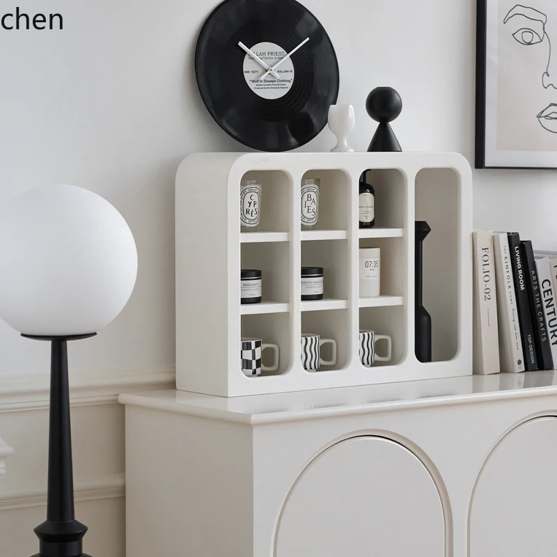 HXL Nordic Simple Living Room Lattice Shelf Shelf Wall Cabinet Desktop Storage Display Cabinet