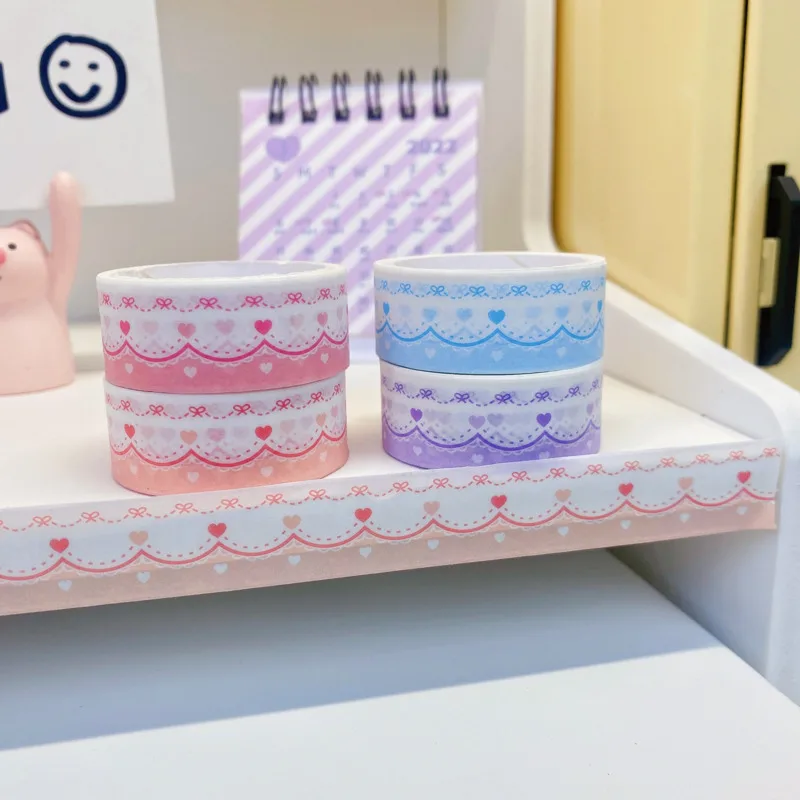 1 pz in pizzo caldo e nastro di carta carino Girly Heart Tape Kawaii materiale Collage di cancelleria nastri per mascheratura fai da te Scrapbooking