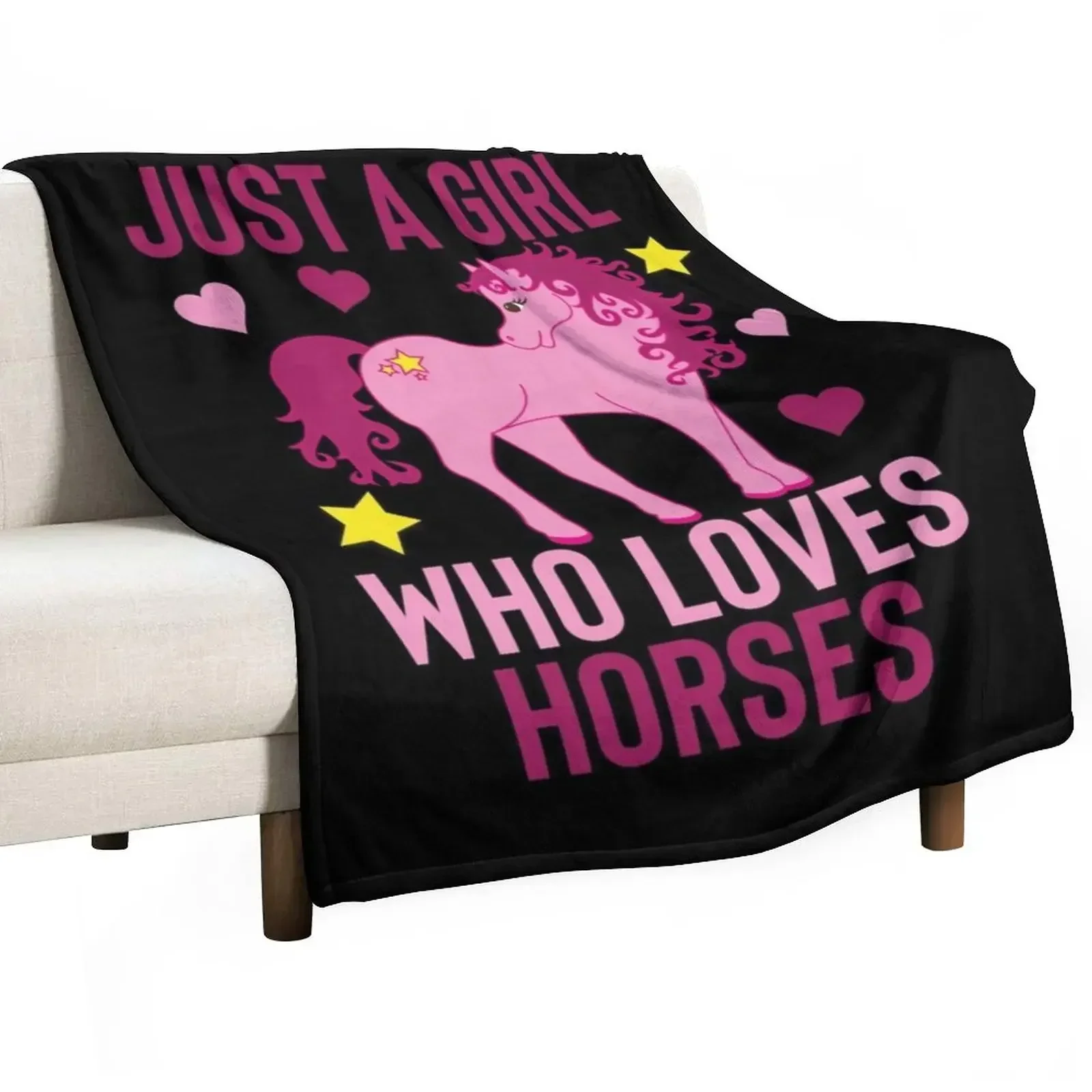 

Just A Girl Who Loves Horses Throw Blanket For Decorative Sofa Luxury Brand Soft Beds Blankets