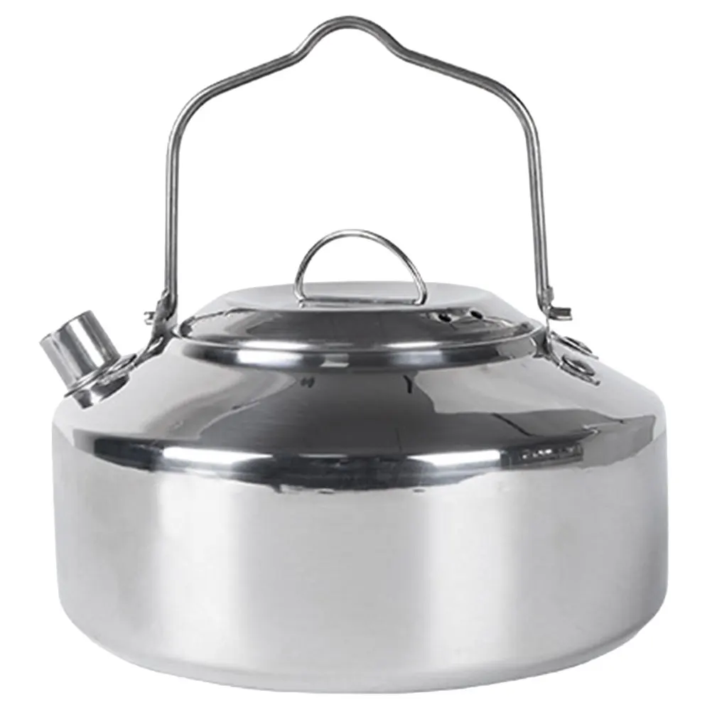 

Portable Stovetop Kettle Stainless Steel Water Pot Wear Resistant Camping Tea Kettle Hiking Coffee Boiler Silver Outdoor Kitchen