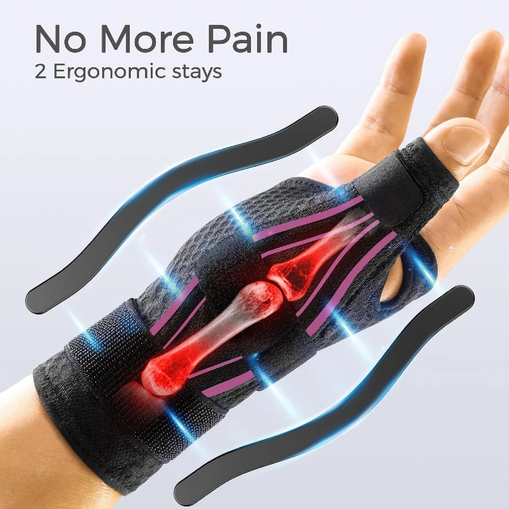 1/2 Stück Handgelenkstütze bei Arthritisschmerzen, Daumenbandage für Triggerfinger, für Männer und Frauen, Sport, De Quervain, Sehnenentzündung, CMC – Detail 7