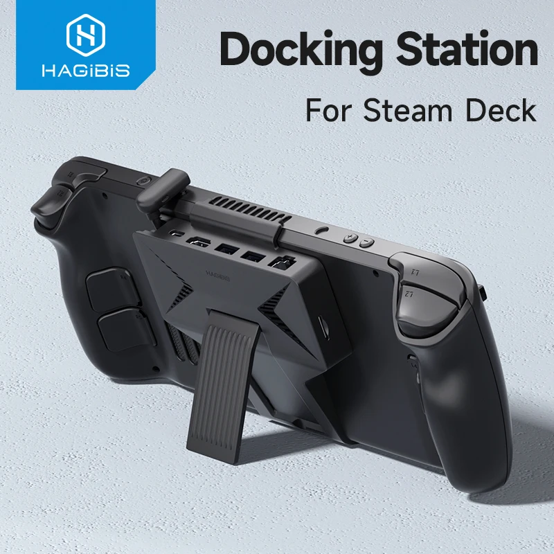 Hagibis 6 in 1 Steam Deck Docking Station Dock Holder Hub USB C to RJ45 4K 60HZ HDMI-compatible Fast Charging Base Accessories