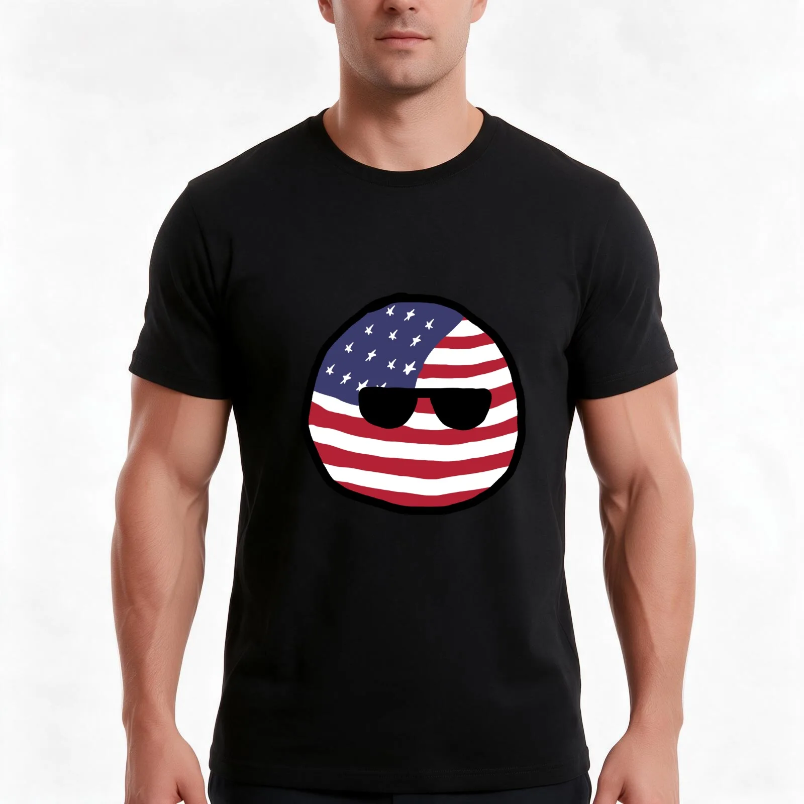 USABALL T-Shirt, Summer Casual Cotton Tee, Oversized Streetwear Tops, Vintage Graphic Print, Loose Fit Short Sleeve, 100% Cotton