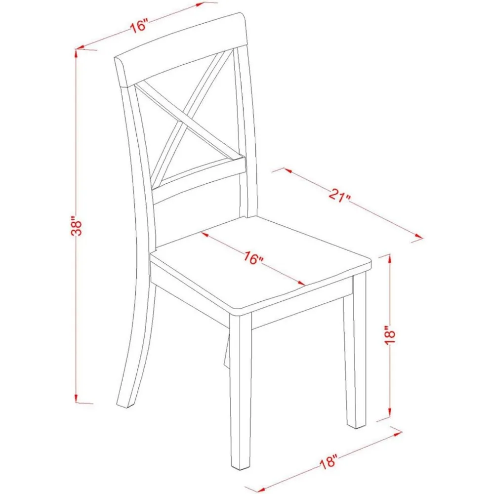 5-delige Keukentafel Voor 4 Omvat Een Ronde Eettafel Met Dropleaf En 4 Massief Houten Stoelstoelen, 42X42 Inch