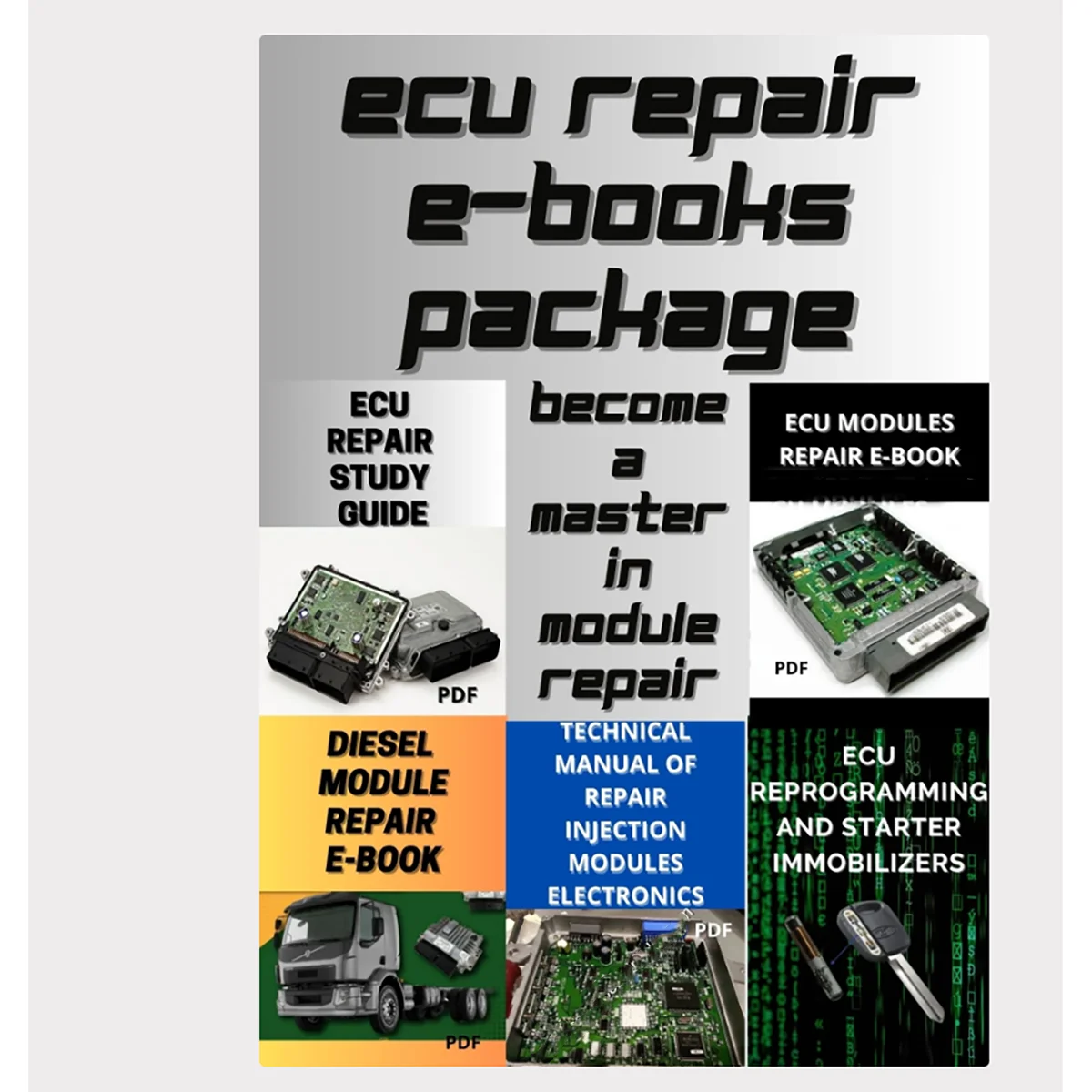 Car ECU Repair Software Ebooks Package with Pinout Immobilizer Location Multimeters Transistor EEPROM Defects Diagnostic Tool