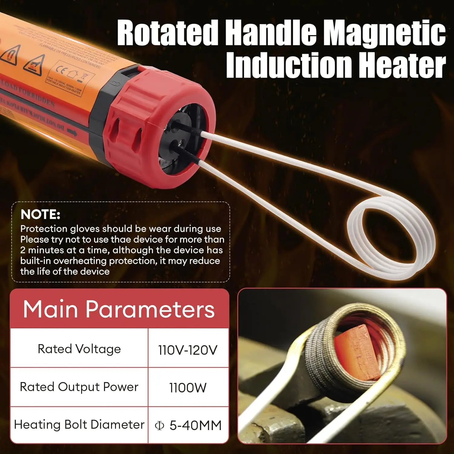 1.1KW الدورية المغناطيسي جهاز تسخين حثي عدة مع 3/8 لفائف ترقية أداة التدفئة عديمة اللهب لإصلاح السيارات مزيل الترباس 110 فولت 220 فولت #1