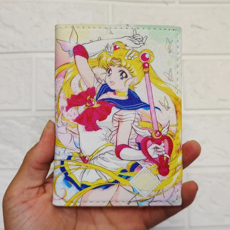 Sailor Moon Tsukino Usagi Anime Cartoon Passport Holder ID Folder Travel Passport Case Student Cosplay Bus Holder Kids Gifts