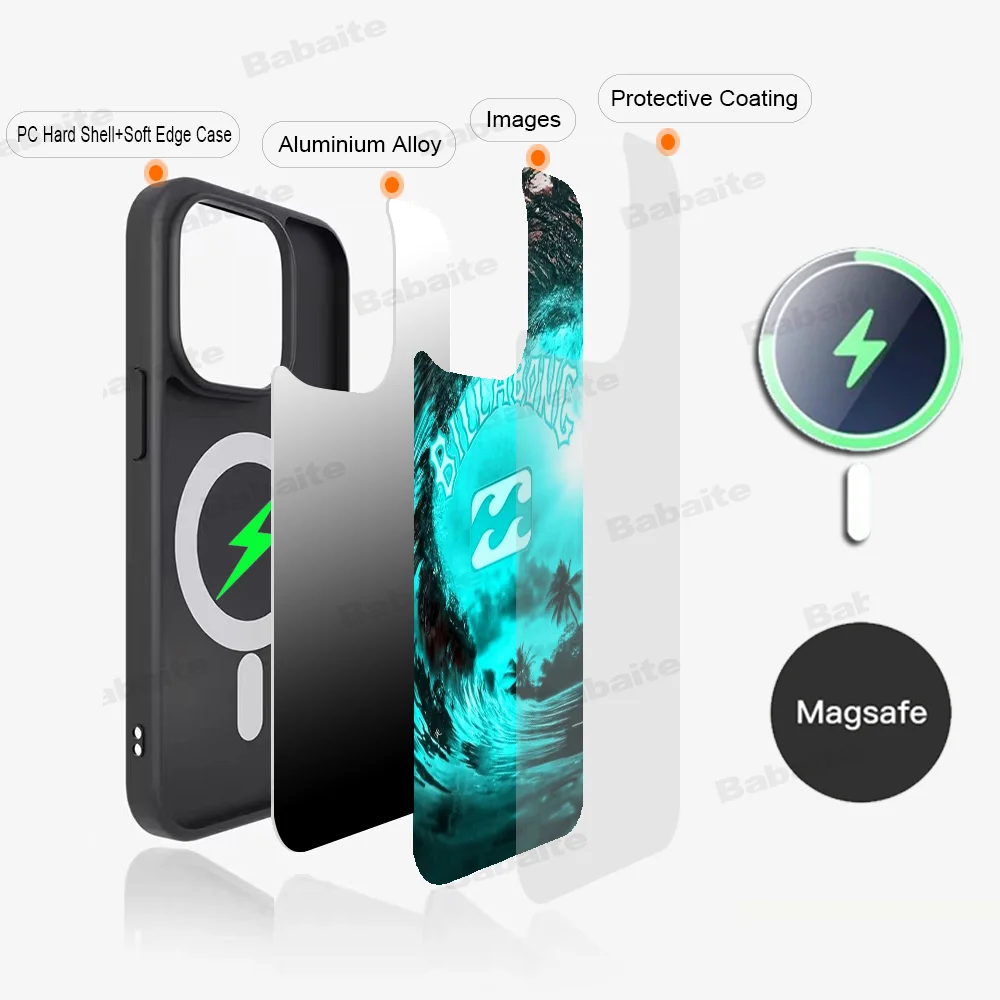 

C-Casual-S-Surfing-Billabonge Phone Case Magnetic Case For iPhone 16 14 13 11 15 Pro Max Plus For Magsafe Wireless Charge Cover