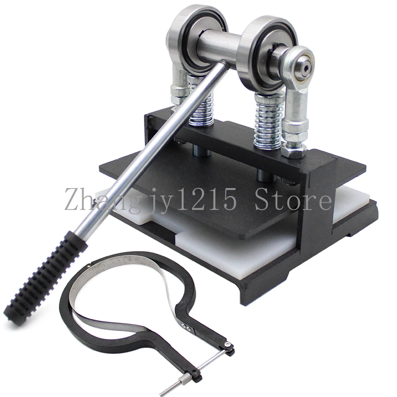 Table Tennis Racket Rubber Cutting Machine Double Roller Bearing Manual Press Ping-Pang Bat Rubber Edge Cutter Pasting Device