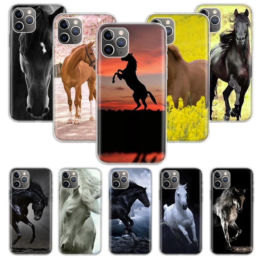 Horse Galloping Horse Phone Case For Apple iPhone 16 15 14 13 12 11 Pro Max XS XR X 7 + 8 Plus SE Soft Shell Cover Coque 15 + 14