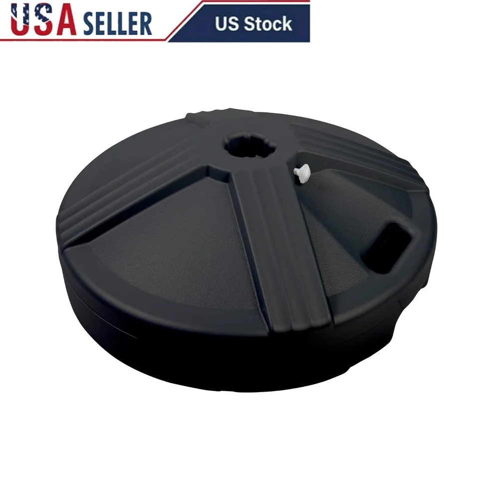 Durable 50 Pound Umbrella Base Patio Table Weather Resistant High Strength Concrete Easy Assembly with Molded Handles Outdoor