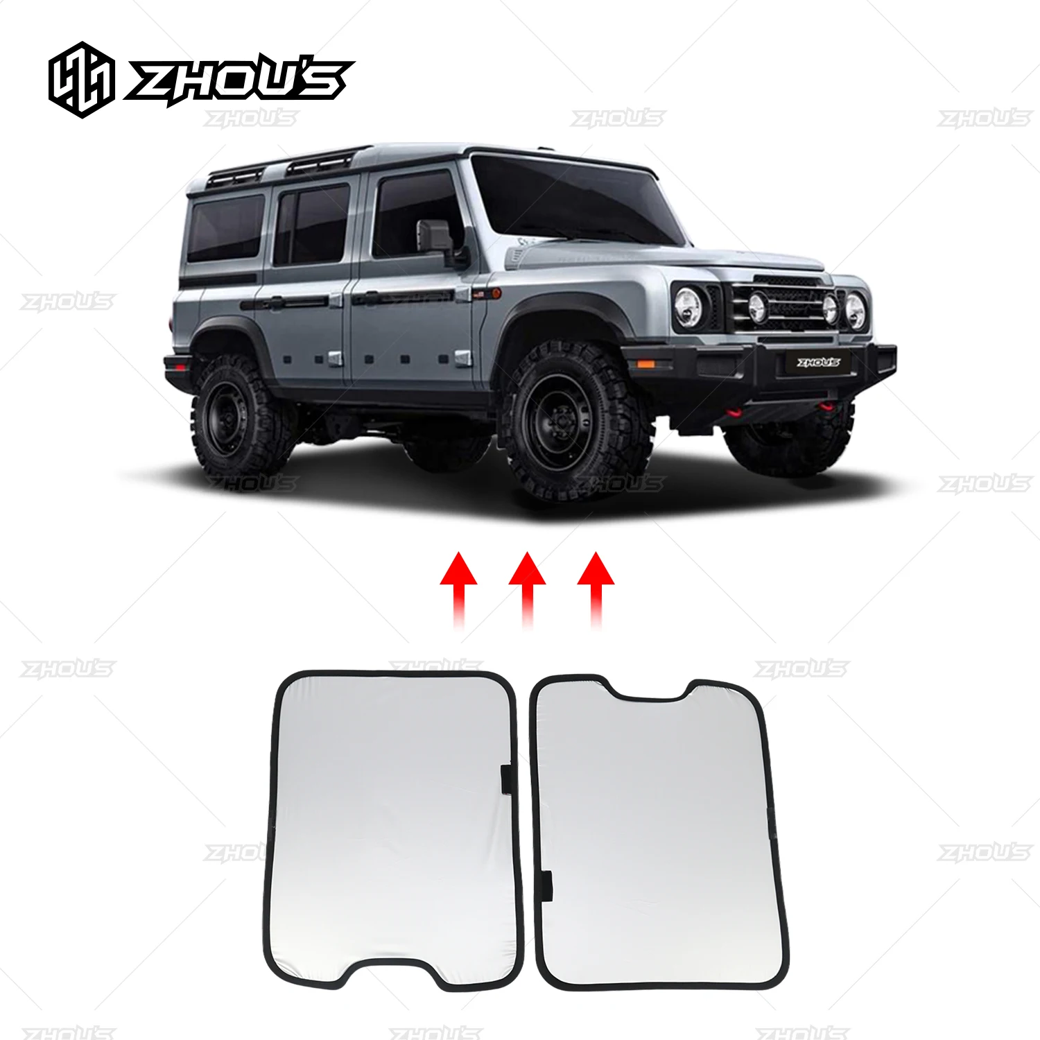 Car Accessories Titanium Silver Safari Window Shade Cover for Ineos Grenadier