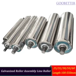 Conveyor Rollers Dia 25/32/38/50/60mm Length 100-550mm Galvanized/Stainless Steel Assembly Line Idler Roller