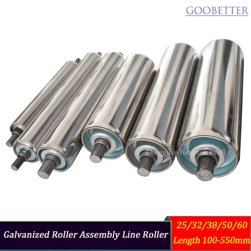 Conveyor Rollers Dia 25/32/38/50/60mm Length 100-550mm Galvanized/Stainless Steel Assembly Line Idler Roller