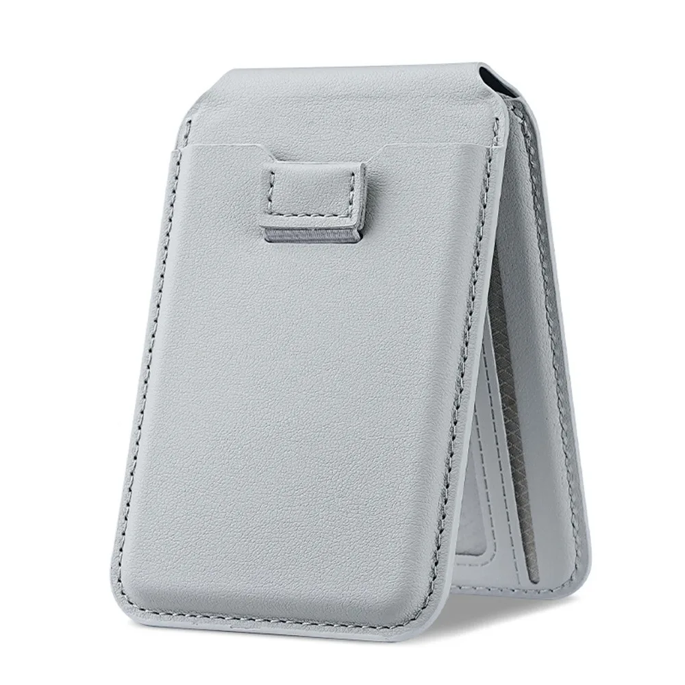 Tempat Kartu Ponsel Kulit PU Baru Dompet Magsafe Portabel Magnetik Tempat Dompet Kulit untuk iPhone 16 15 14 13 12 ProMax