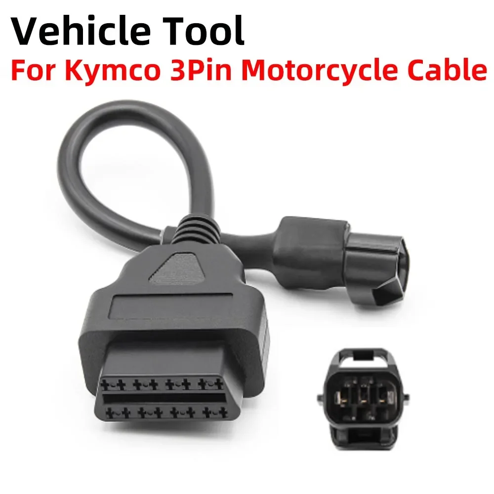 Adapter For KYMCO 3 PIN Motorcycle Cable OBD OBD2 Diagnostic Cable OBDII 16pin To 3 Pin for KYMCO Motorbike Convertor Connector