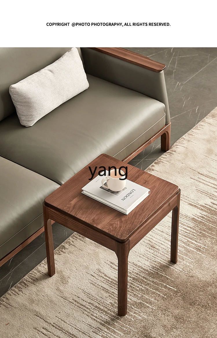 LH  all solid wood square table modern simple sofa corner table living room small coffee table