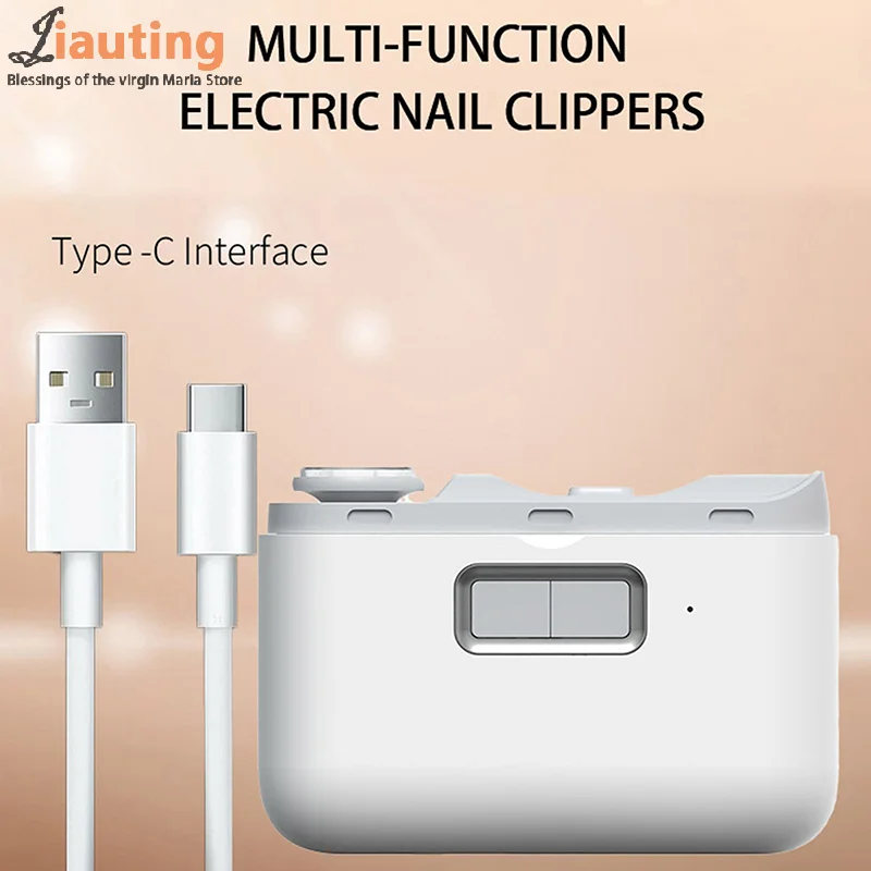 Electric Toenail Clipper, 2-in-1 Cutting And Grinding Automatic Nail Clipper, 2-Speed Electric Nail Trimmer With LED Light