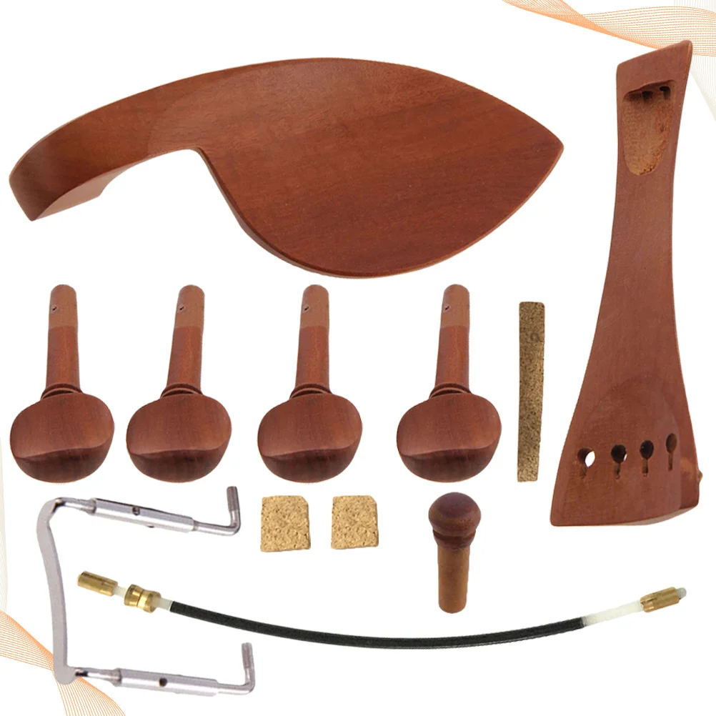 

1Set Jujube Wood Violin Accessories Light Yellow Premium Quality Chin Rest Tuning Peg Tailpiece Balance Rope Screw Cork Long