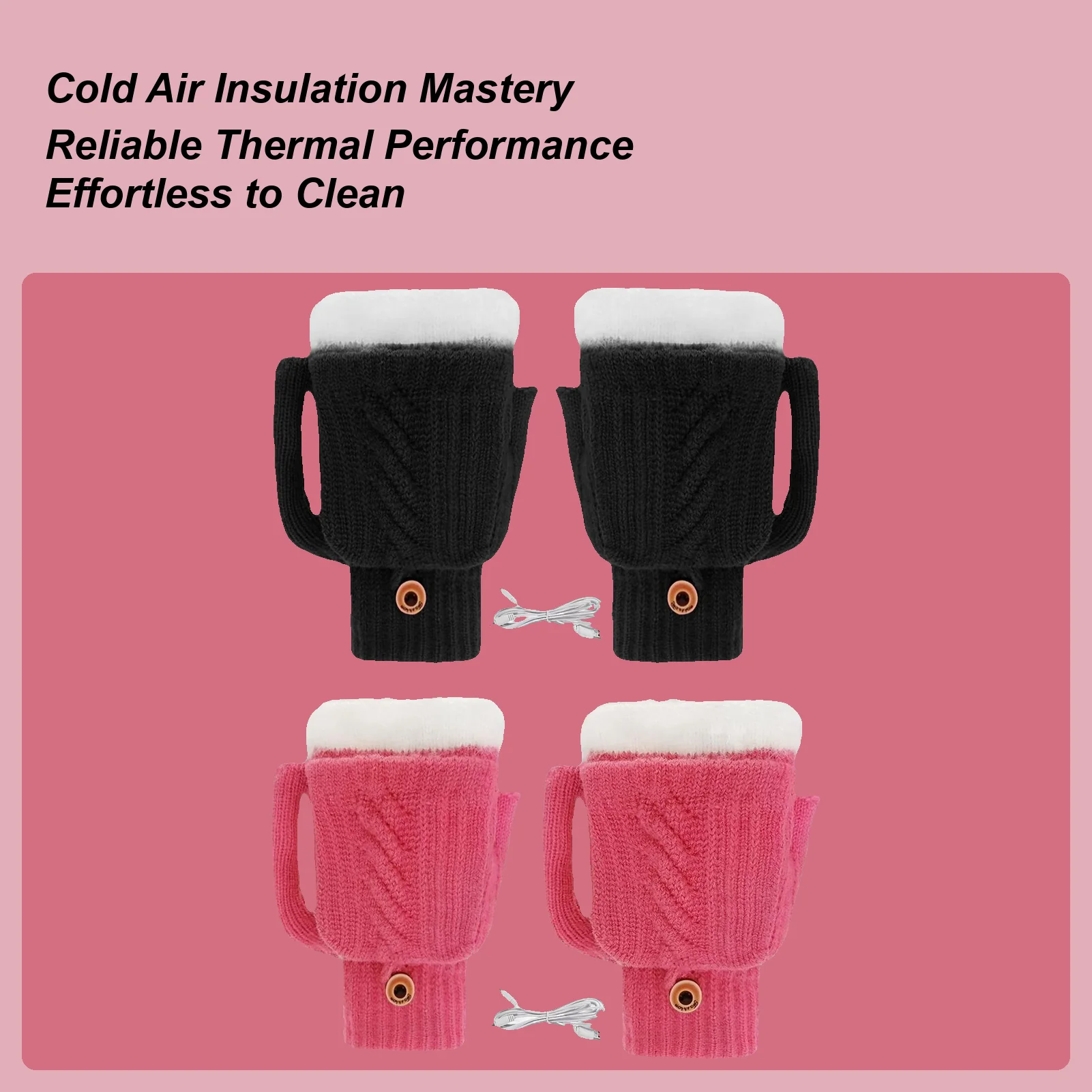 

Перчатки с электрическим подогревом USB, перезаряжаемые варежки с регулируемой температурой, моющиеся, полные, теплые для половины пальцев, зимняя грелка с сенсорным экраном