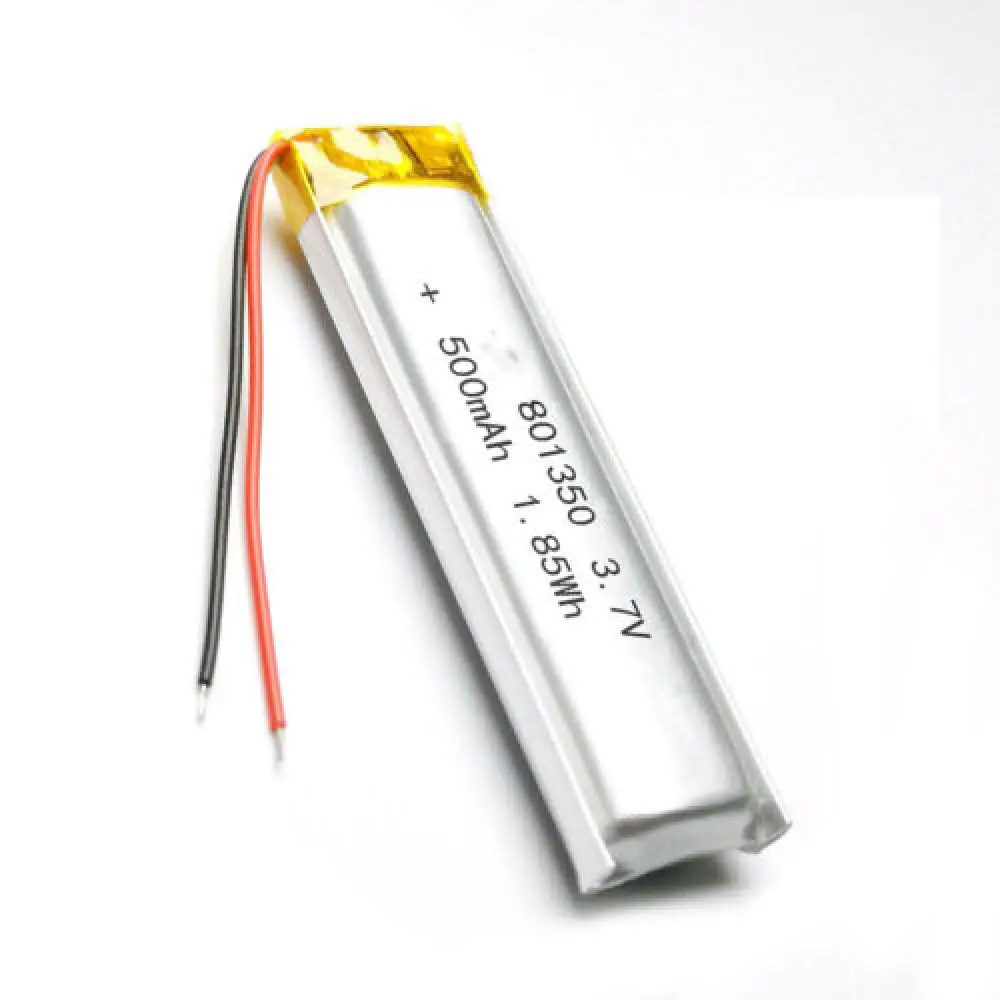 2pcs 3.7V 500mAh 801350 Li-Polymer Li Lipo Battery For MP3 ELECTRIC TOYS TABLET SMART WATCH LAPTOP MP4 CAMERA POWER BANK DVD