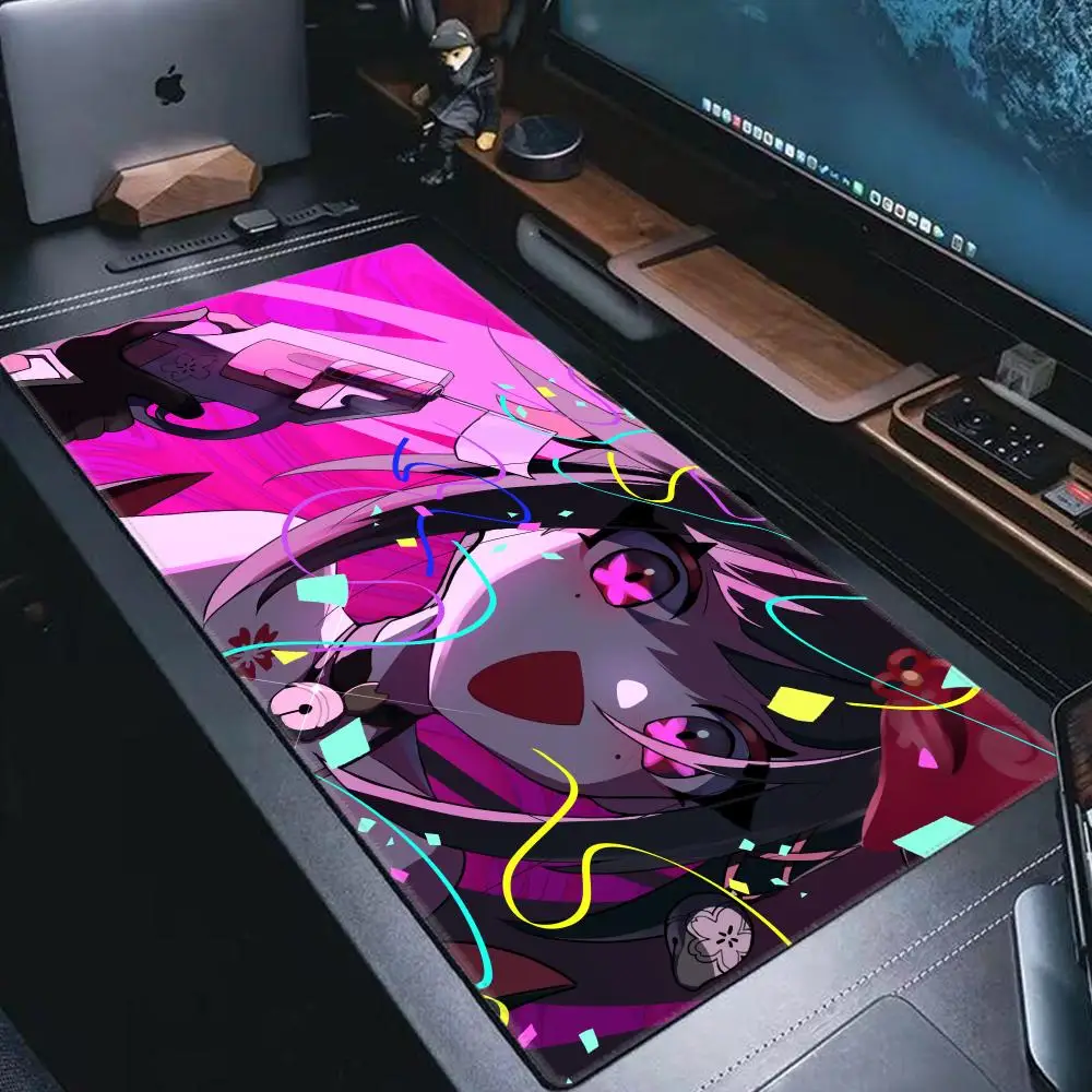 HYBXAXC Mouse Pad Edge White Gamer Computer Desk Mat Modern Table Keyboard Laptop Carpet XXL H-Honkai Star Rail Sparkle Mousepad