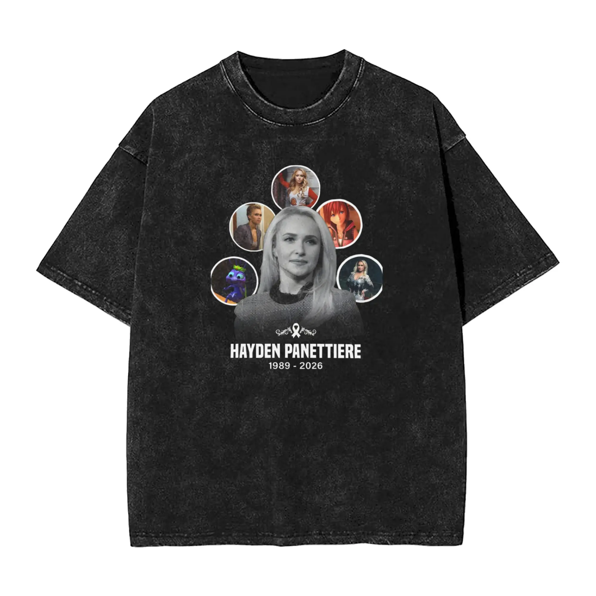 RIP Hayden Panettiere 1989-2026 Outfit Washed T Shirts Men Women Streetwear Hip Hop T-Shirts Summer  Tee Shirt Cotton