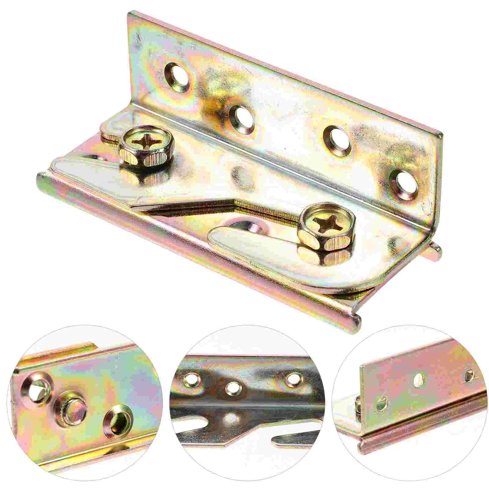 4 Pcs Vintage Bed Frame Decor Rail Fittings Component Hinges and Brackets Snap Connectors