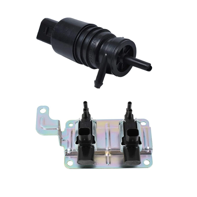 

HOT-Windshield Washer Motor Pump Washer Pump With 4M5G-9J-559NB Intake Manifold Vacuum Solenoid Valve