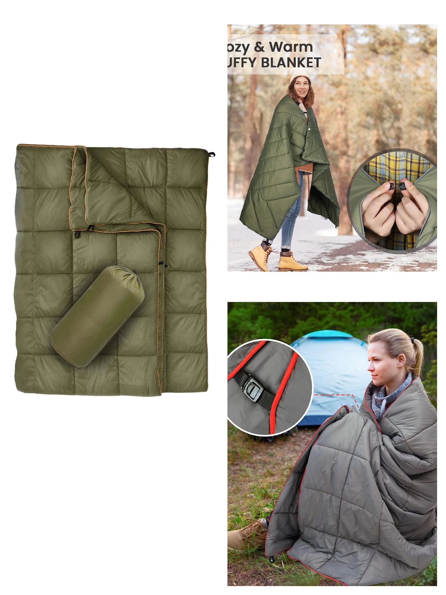 

Кемпинг Пухлый Одеяло Теплый Восхождение Одеяло Водонепроницаемый Одеяло Кнопки Пончо Лайнер Ультралегкий Путешествия Спальный Коврик Одеяло